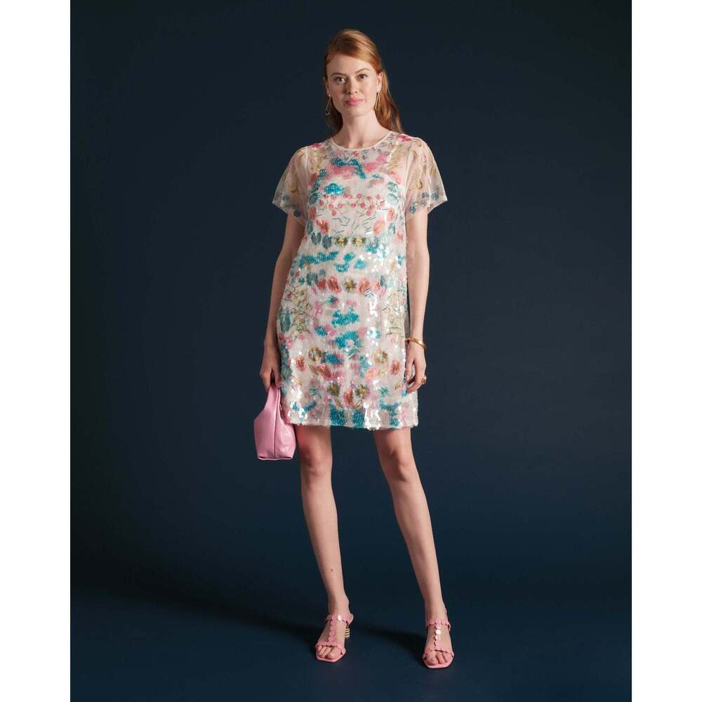 Frances Valentines Camille Sequin Dress Oyster…NEVER WORN